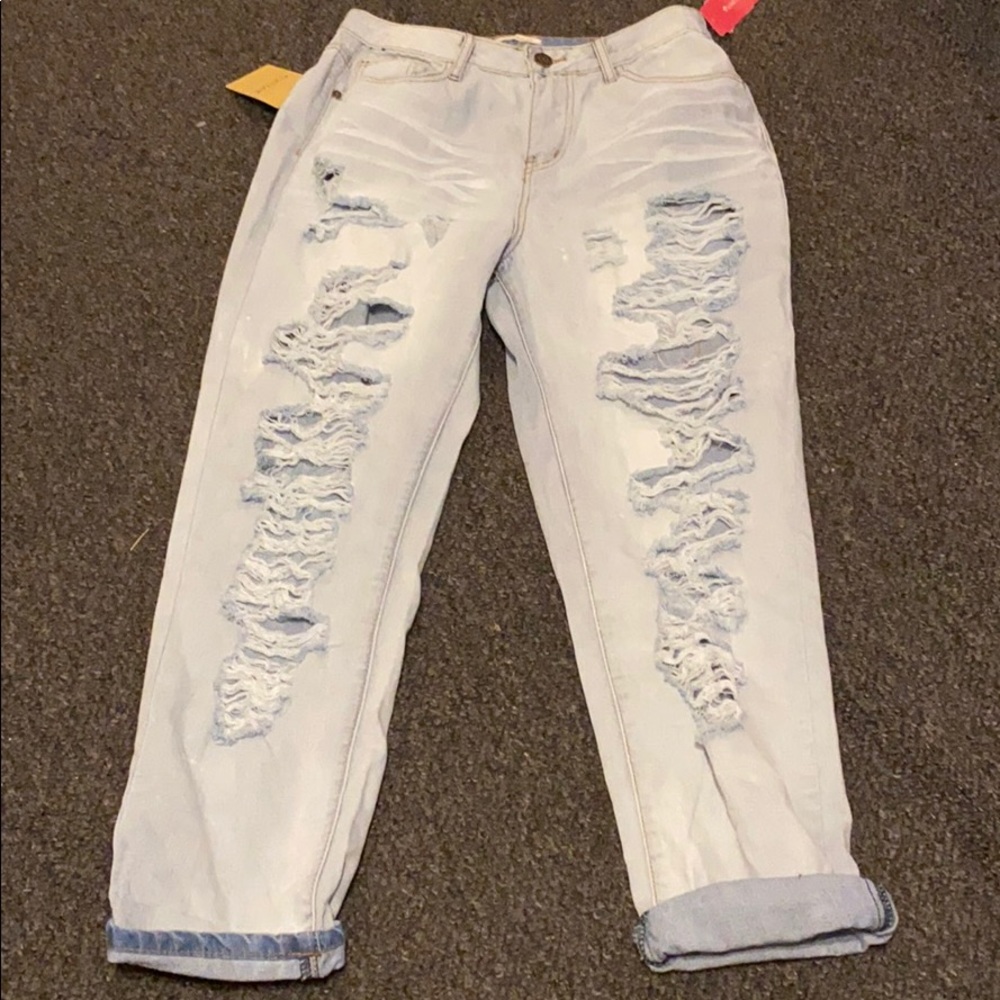 Blue ripped jeans!!